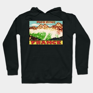 SKIING MORZINE FRANCE VINTAGE TRAVEL SKI MOUNTAINS Distressed Hoodie